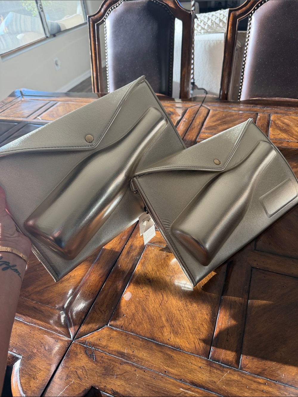 Metallic Gold Champagne Clutch Bag